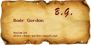Boér Gordon névjegykártya