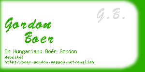 gordon boer business card